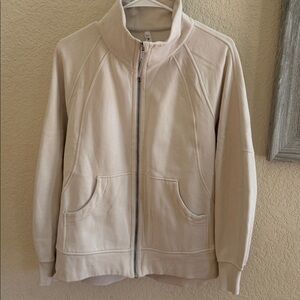 lululemon athletica White Half-Zip Funnel Neck Jacket